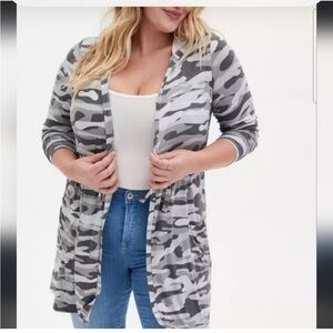 Camouflage Open Cardigan